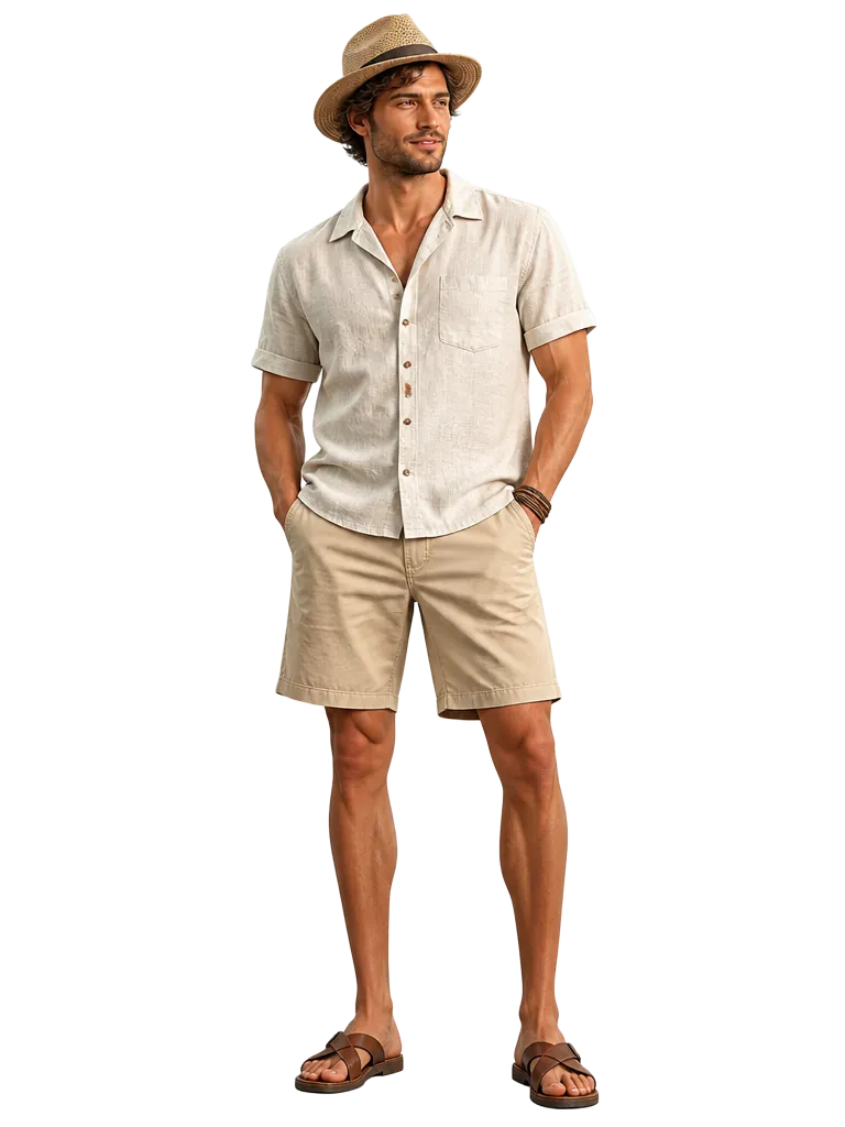 Beach outfit rendered as a 3D avatar cutout